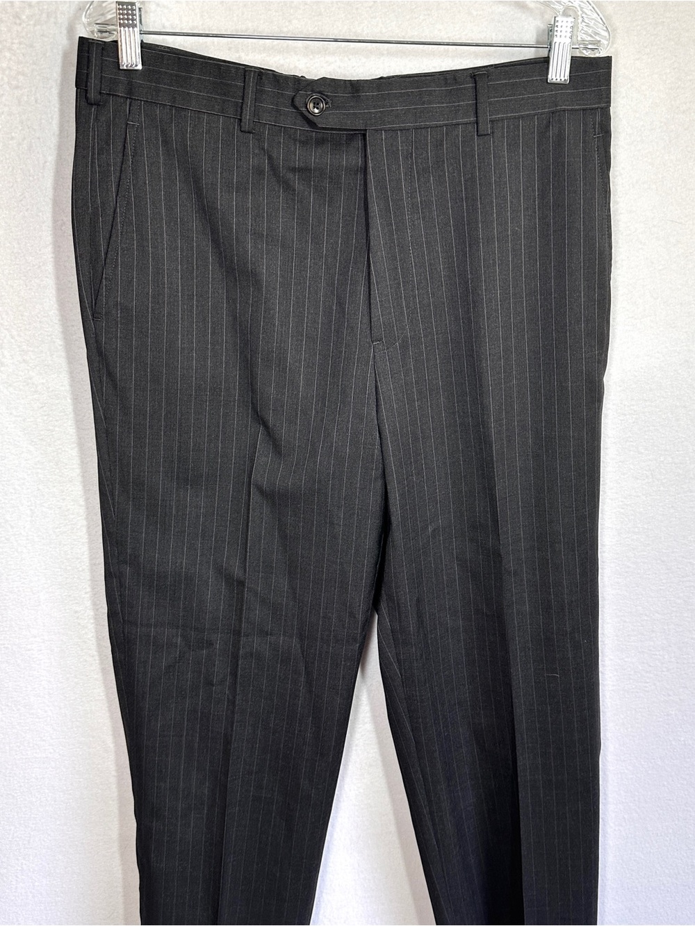 Brooks Brothers 1818 Fitzgerald Wool Dress Pants 36x42 Charcoal Gray Pinstripe